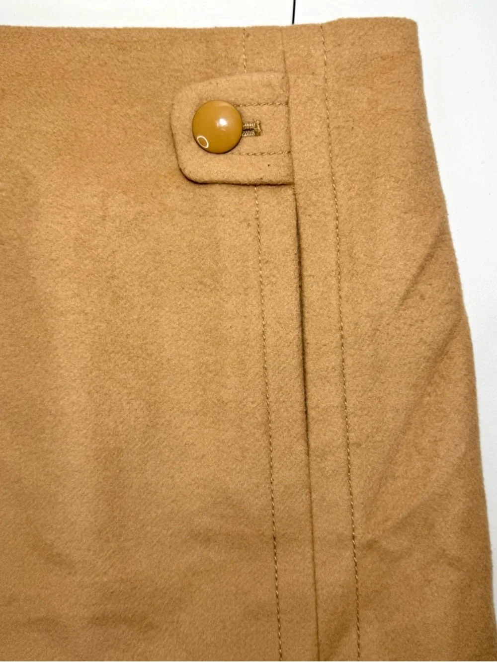 J.Crew Wool Cashmere‎ Mini Skirt Tan Camel Pockets Preppy